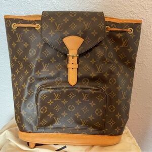 Louis Vuitton Monogram Backpack in Brown and Tan